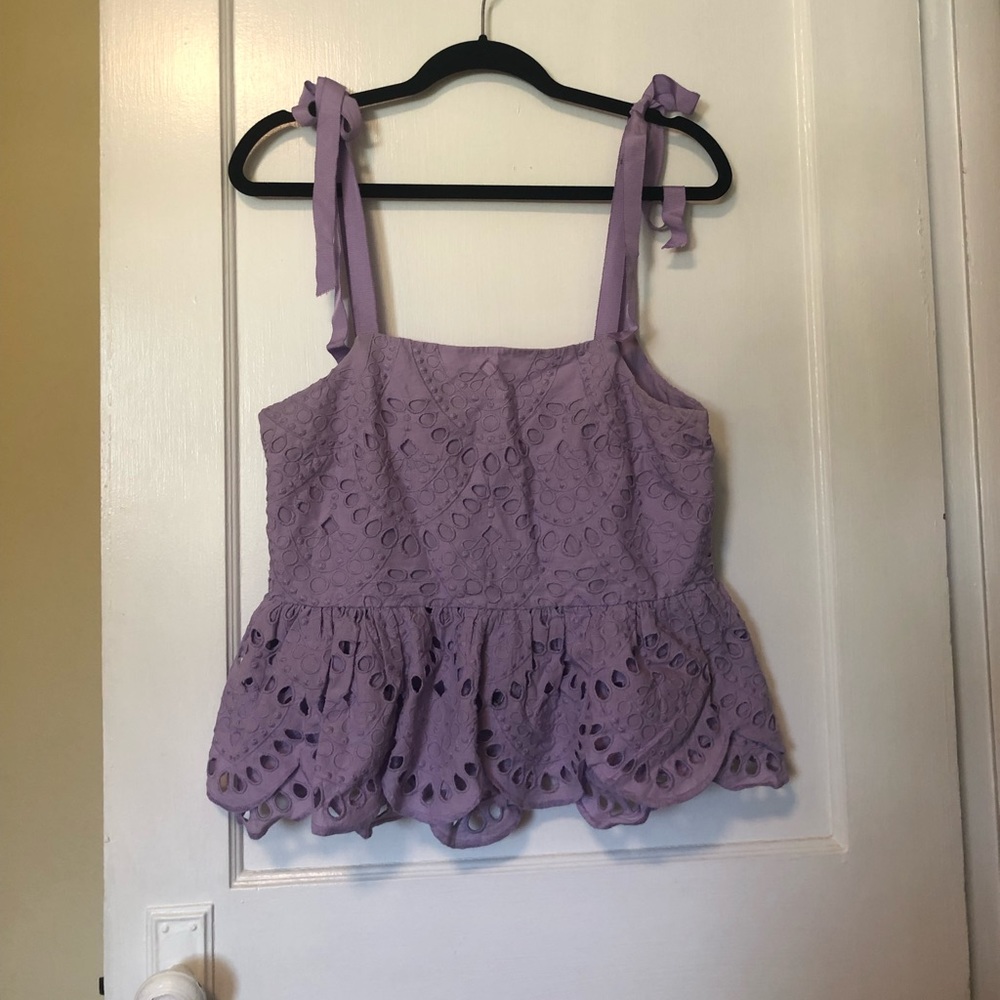 JCrew Cropped Flutter Top